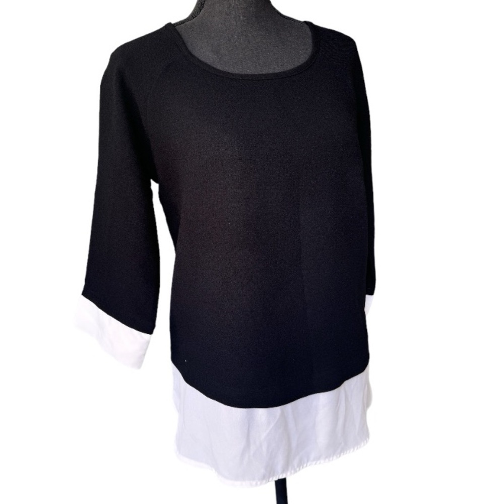 Harve Benard Women Black and White Blouse Work Top